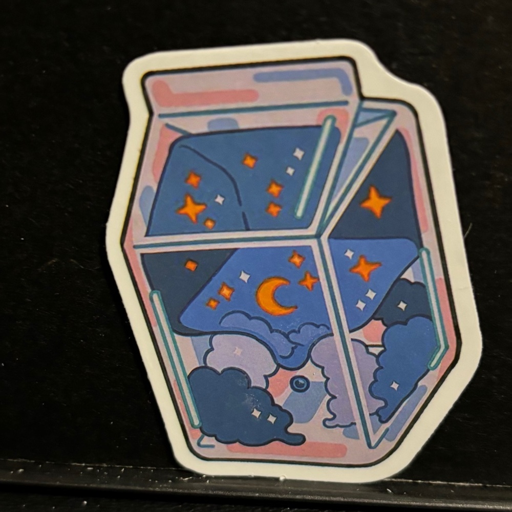 NIGHT SKY MILK CARTON STICKER